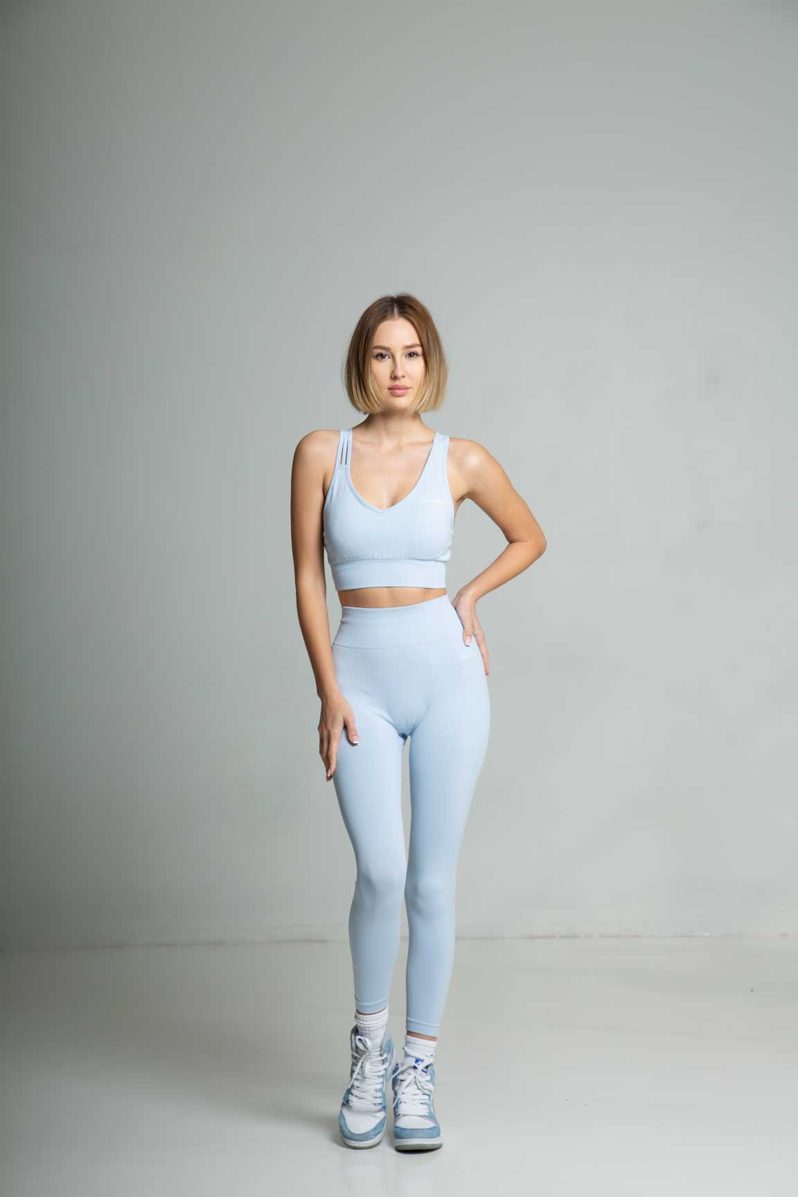 Toya Essence Yoga Set in baby blue – Begin Now Athleisure Apparel