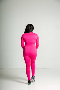 Enjolie Perforated Thumbhole Set in Pink
